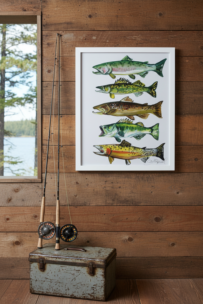 Freshwater Fish Art Print | 11” × 14” | Shelby Kregel