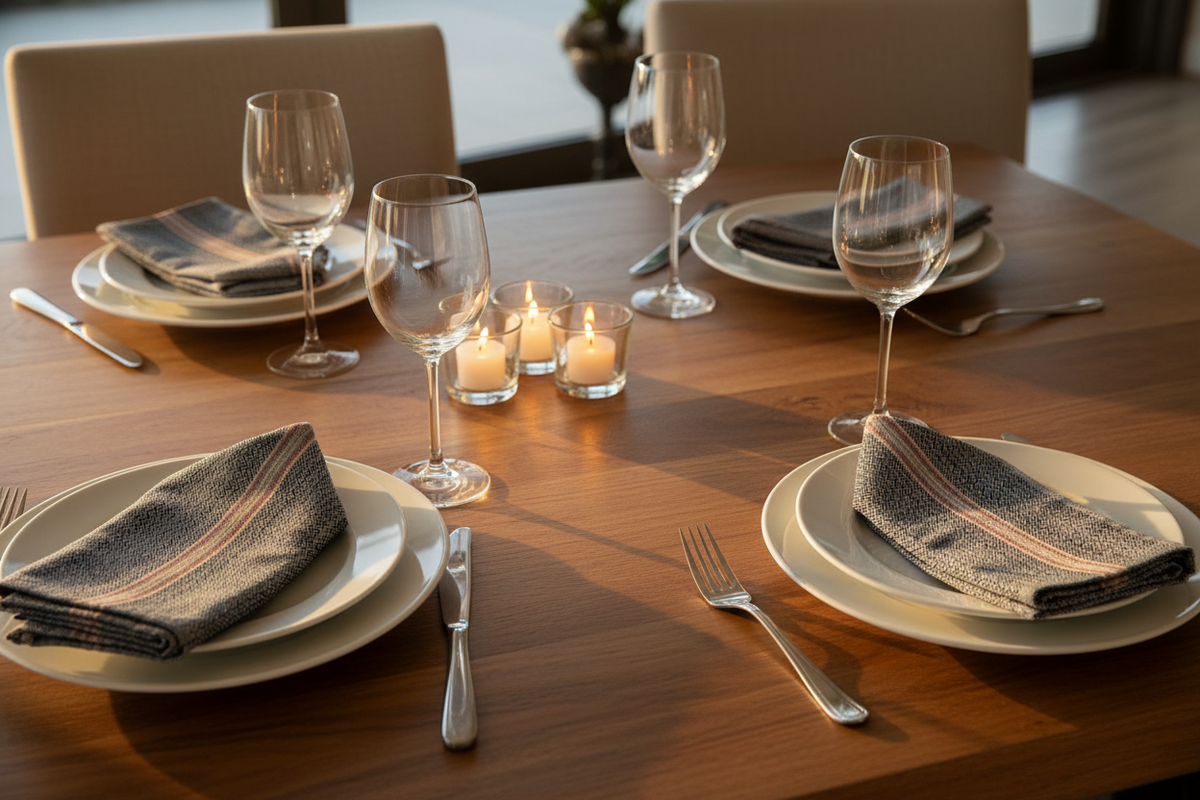 Boma Napkins Set of 4 | Cardamom | Handwoven Cotton | Southern Africa | Mungo