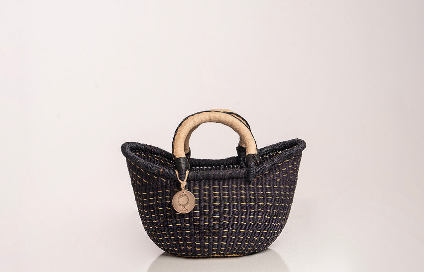 The Petite Victoria Basket Bag | Handwoven Straw | Goatskin Handles | Sonder & Holliday