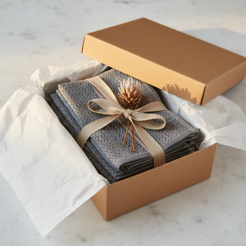 Boma Napkins Set of 4 | Cardamom | Handwoven Cotton | Southern Africa | Mungo