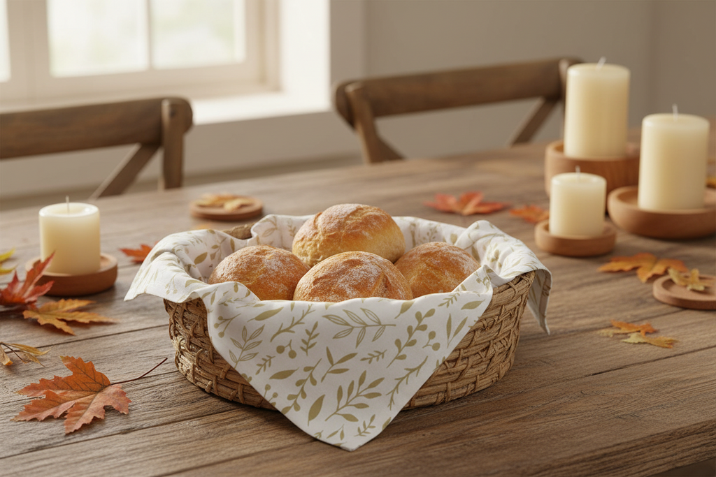 Gold Falling Leaves Tea Towel | 18” × 30” | Cotton Twill | Lauren Ullrich Art