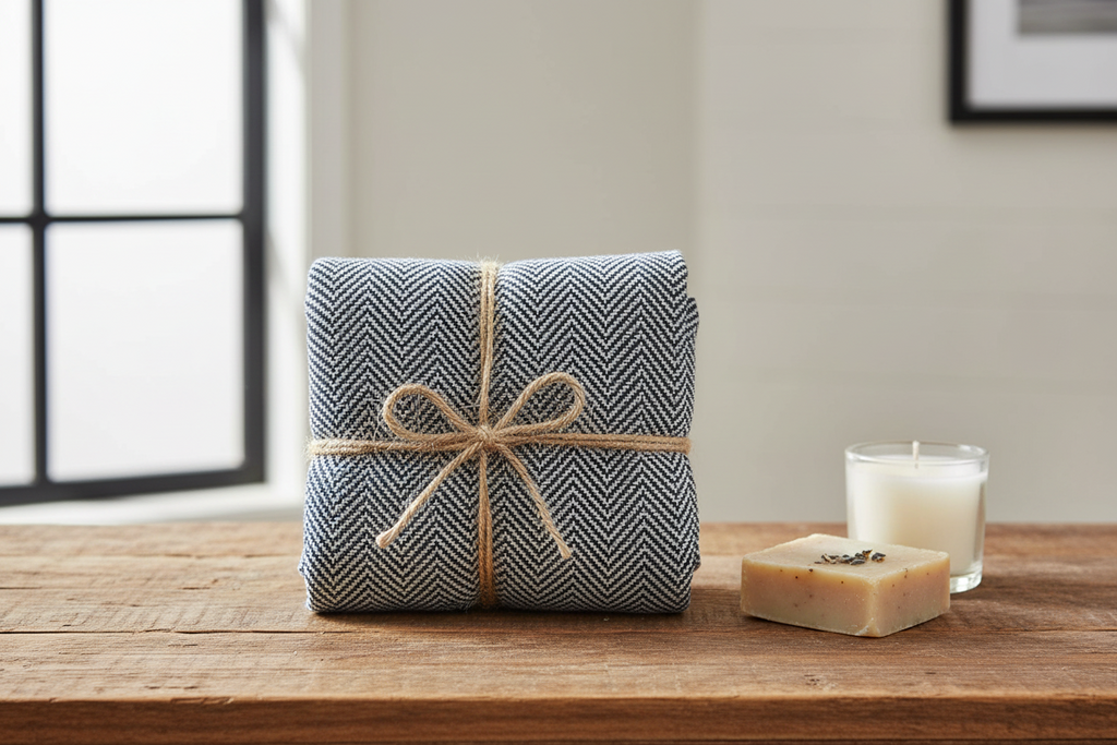 Herringbone Turkish Hand Towel | 39” × 18” | 100% Turkish Cotton | SLATE + SALT