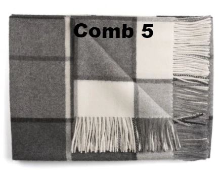 Lambswool Throw Blanket | Large Plaid | Tassel Fringe | 7 Colorways