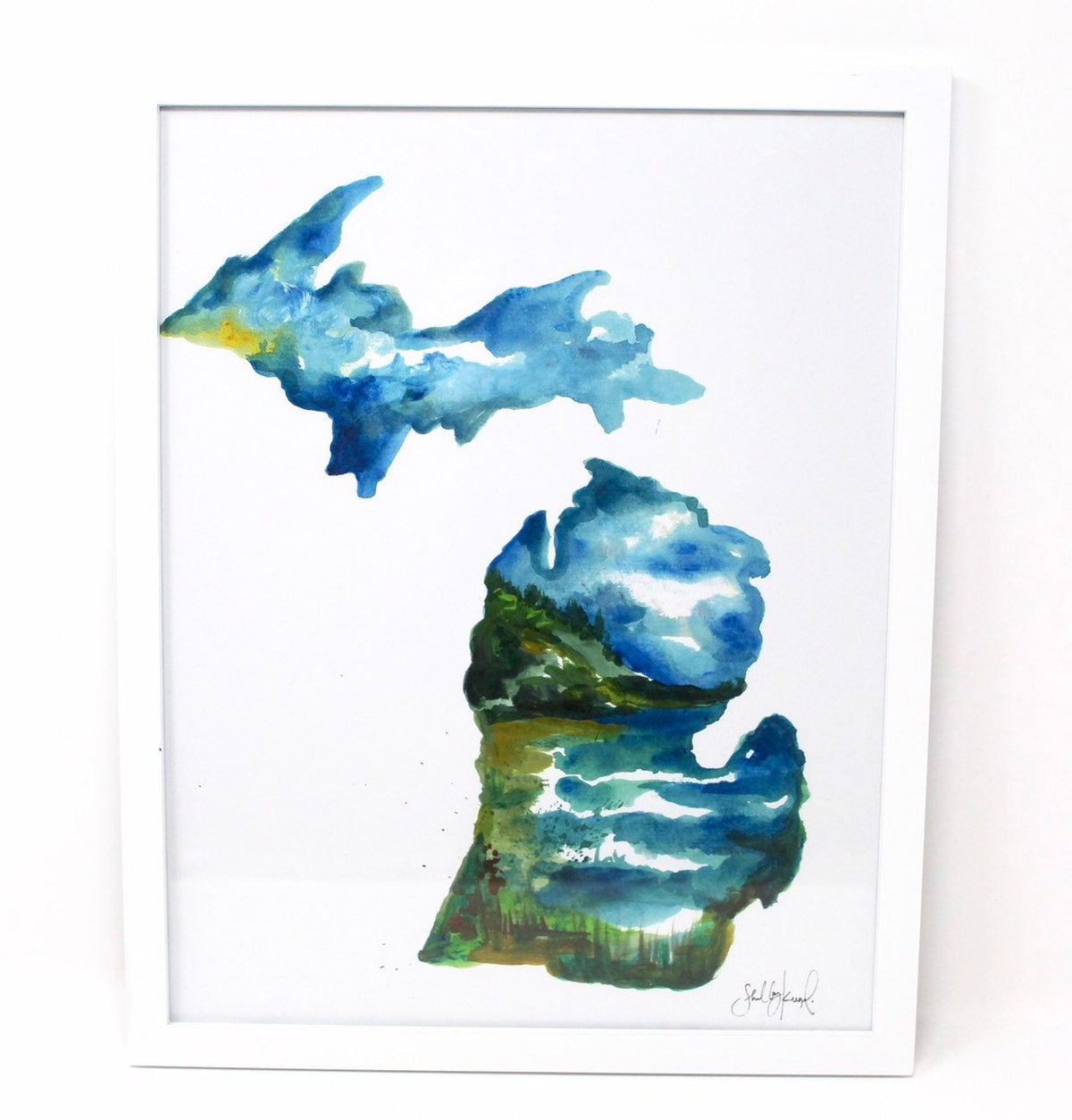 Michigan State Watercolor Art Print | 11” × 14” | Shelby Kregel