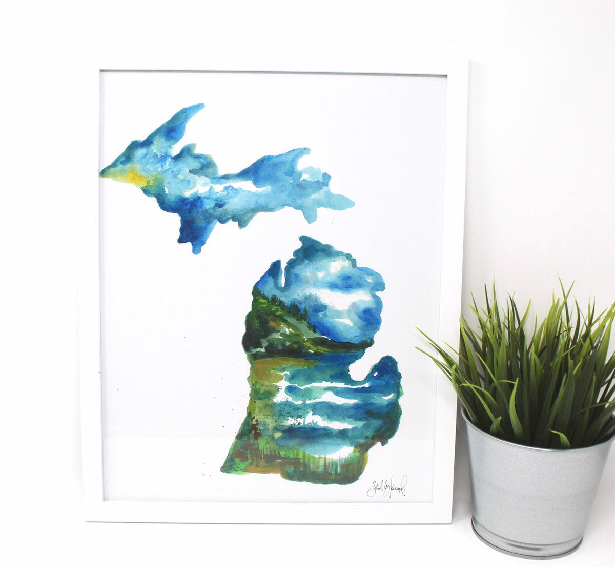 Michigan State Watercolor Art Print | 11” × 14” | Shelby Kregel