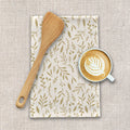 Gold Falling Leaves Tea Towel | 18” × 30” | Cotton Twill | Lauren Ullrich Art