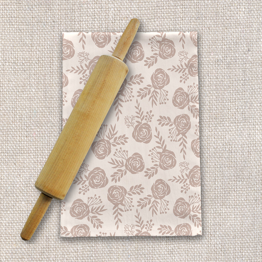 Pastel Rose Tea Towel | 18” × 30” | Cotton Twill | Lauren Ullrich Art