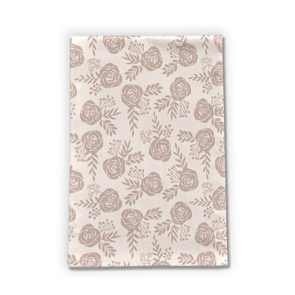 Pastel Rose Tea Towel | 18” × 30” | Cotton Twill | Lauren Ullrich Art