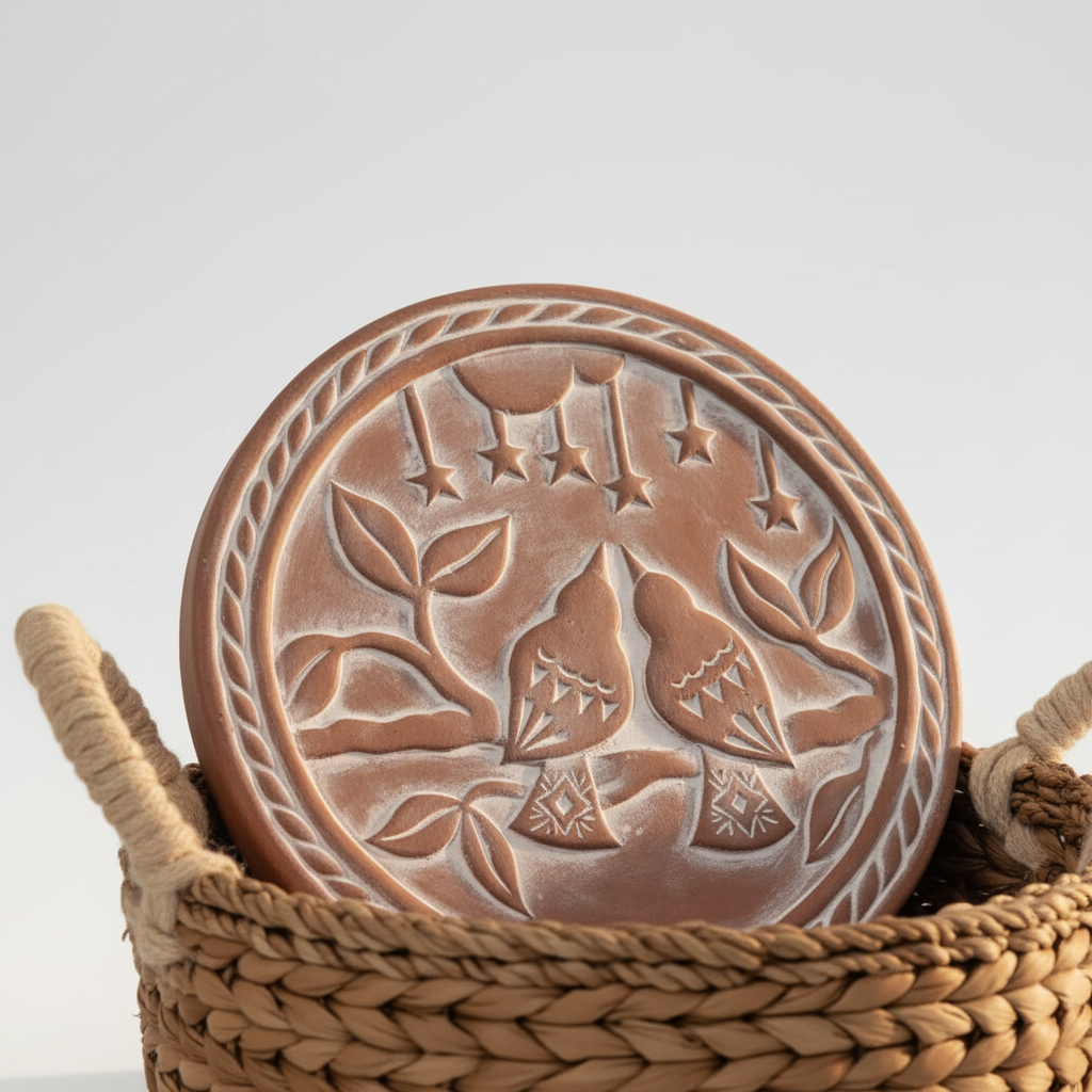 Terracotta Bread Warmer & Seagrass Basket | Lovebirds | KORISSA