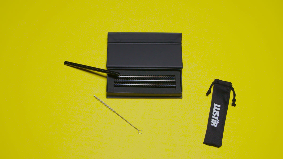 LUSTIR Short Straw Kit | Reusable Glass Straws | Set of 4