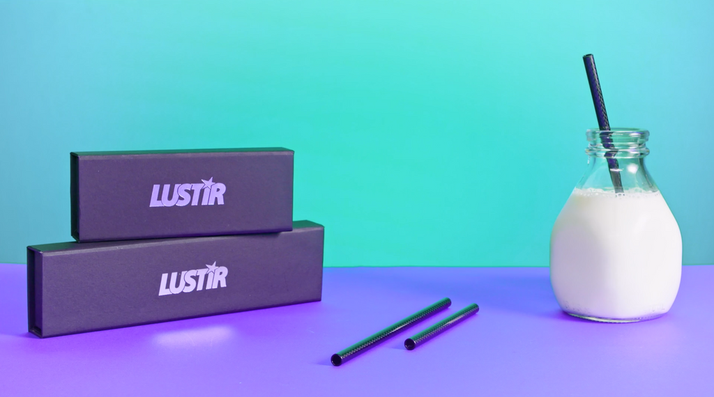 LUSTIR Short Straw Kit | Reusable Glass Straws | Set of 4