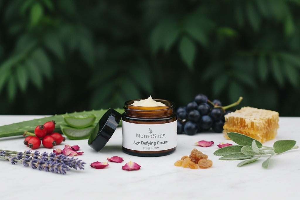 MamaSuds Natural Moisturizing Cream | Rosehip & Grapeseed | EWG Rated 1 | 2 oz Glass Jar
