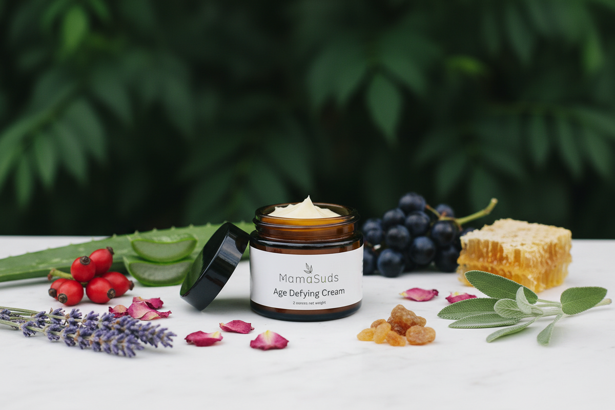 MamaSuds Natural Moisturizing Cream | Rosehip & Grapeseed | EWG Rated 1 | 2 oz Glass Jar