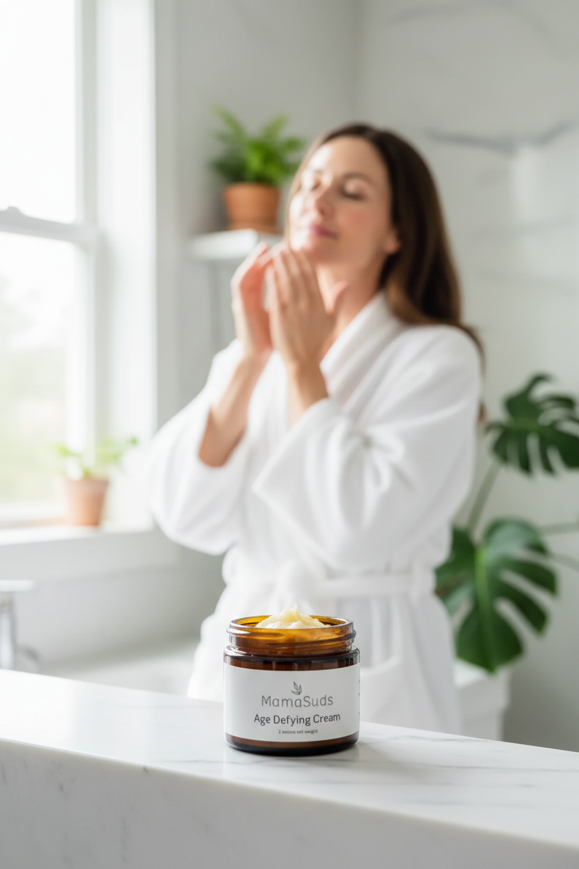 MamaSuds Natural Moisturizing Cream | Rosehip & Grapeseed | EWG Rated 1 | 2 oz Glass Jar