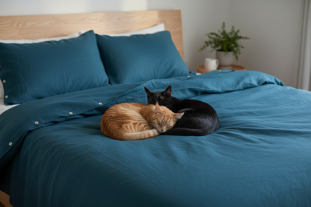 Marcel Linen Sheet Set | Adriatic | French Flax | SUNDAY MORNING