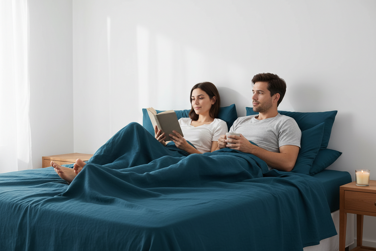 Marcel Linen Sheet Set | Adriatic | French Flax | SUNDAY MORNING