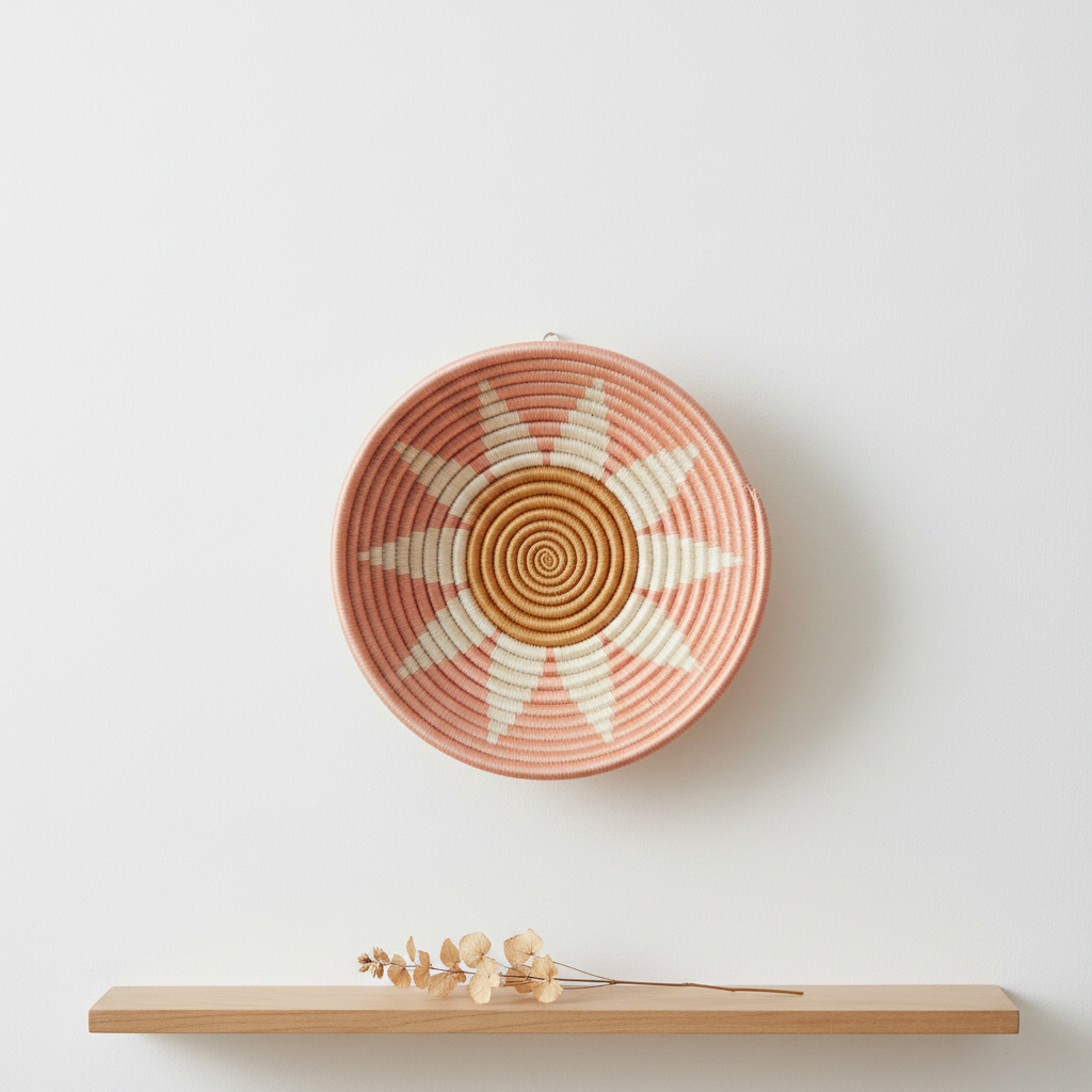 Zuba Woven Bowl | 3 Sizes | Black · Teal · Blush | Wall Decor | Azizi Life | Rwanda