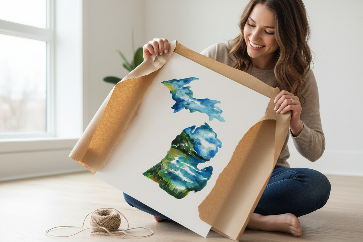 Michigan State Watercolor Art Print | 11” × 14” | Shelby Kregel