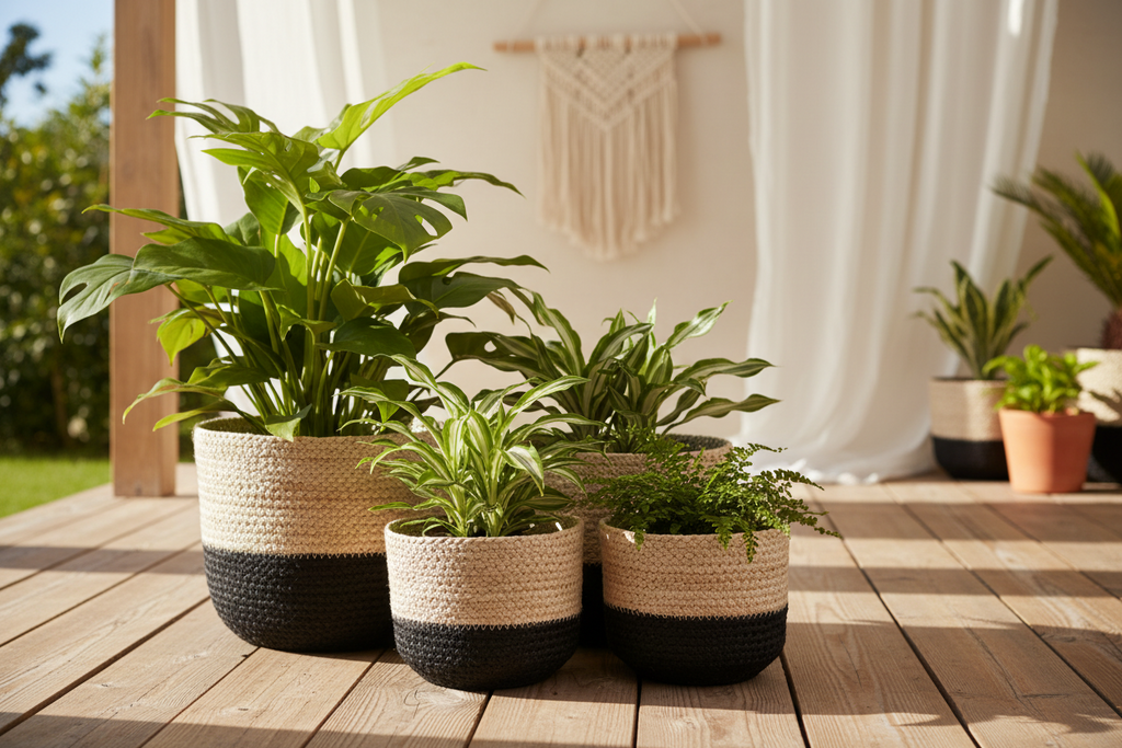 Naiya Jute Basket | Two-Tone Natural + Black | KORISSA
