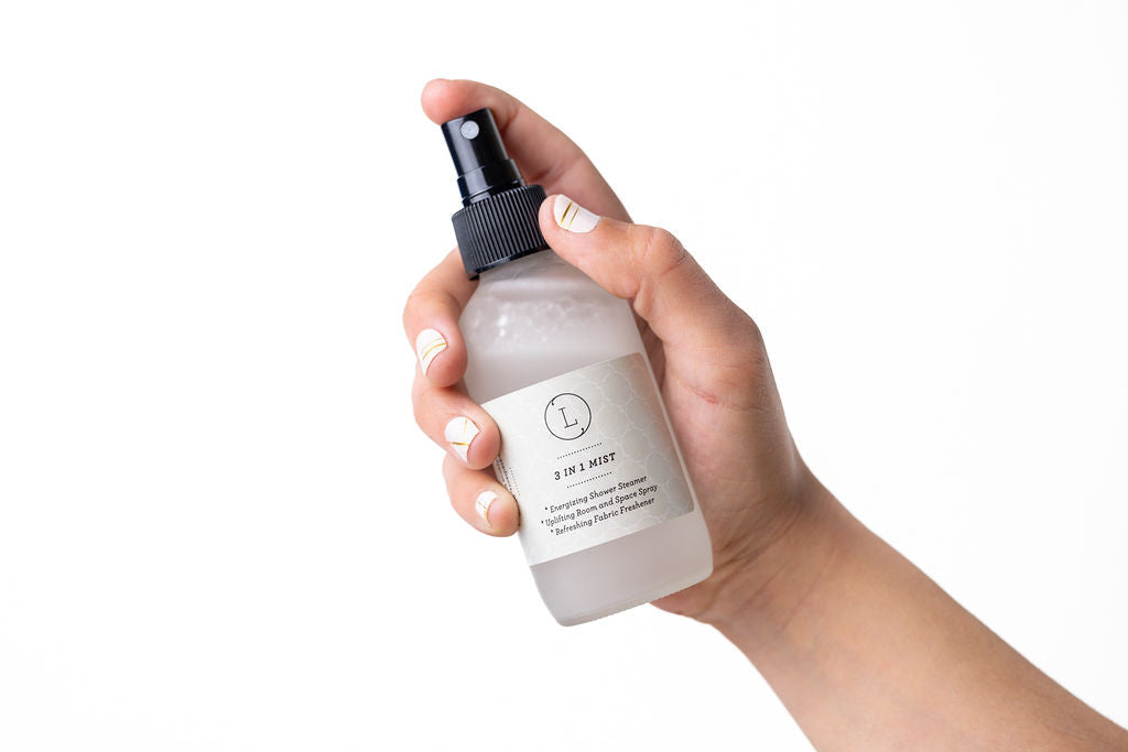 Eucalyptus 3-in-1 Mist Spray | Shower, Room & Fabric | 4oz Frosted Glass