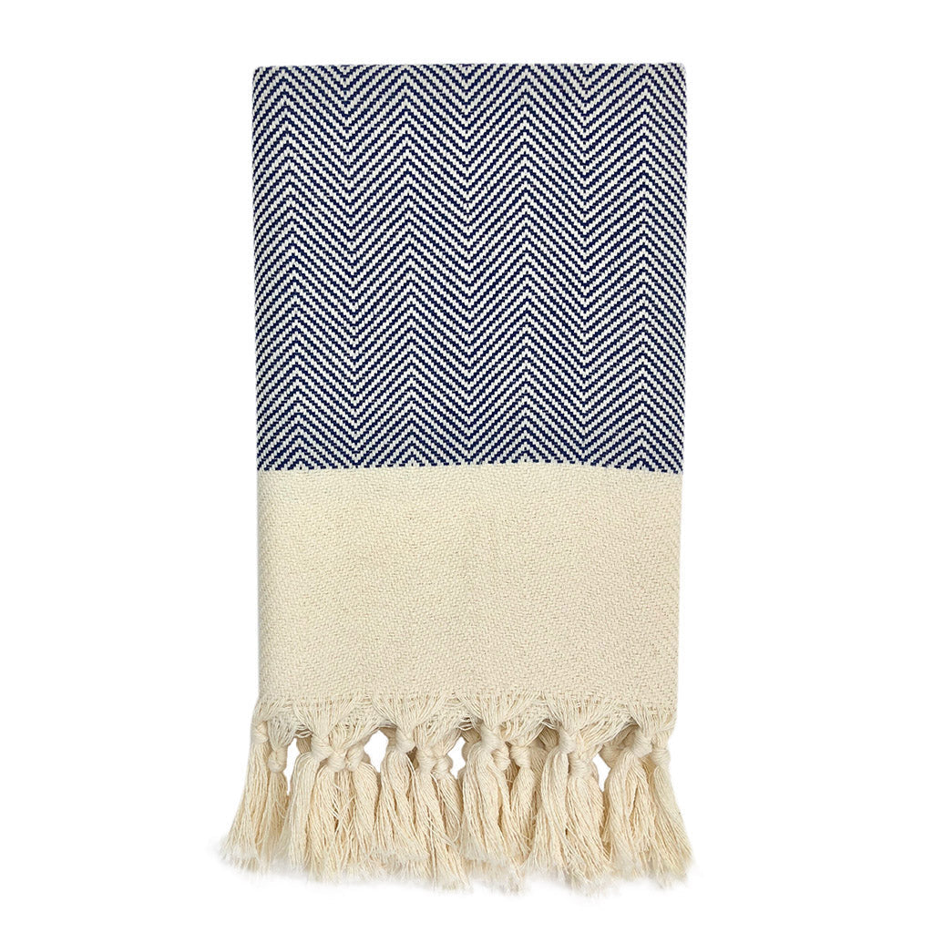 Herringbone Turkish Hand Towel | 39” × 18” | 100% Turkish Cotton | SLATE + SALT
