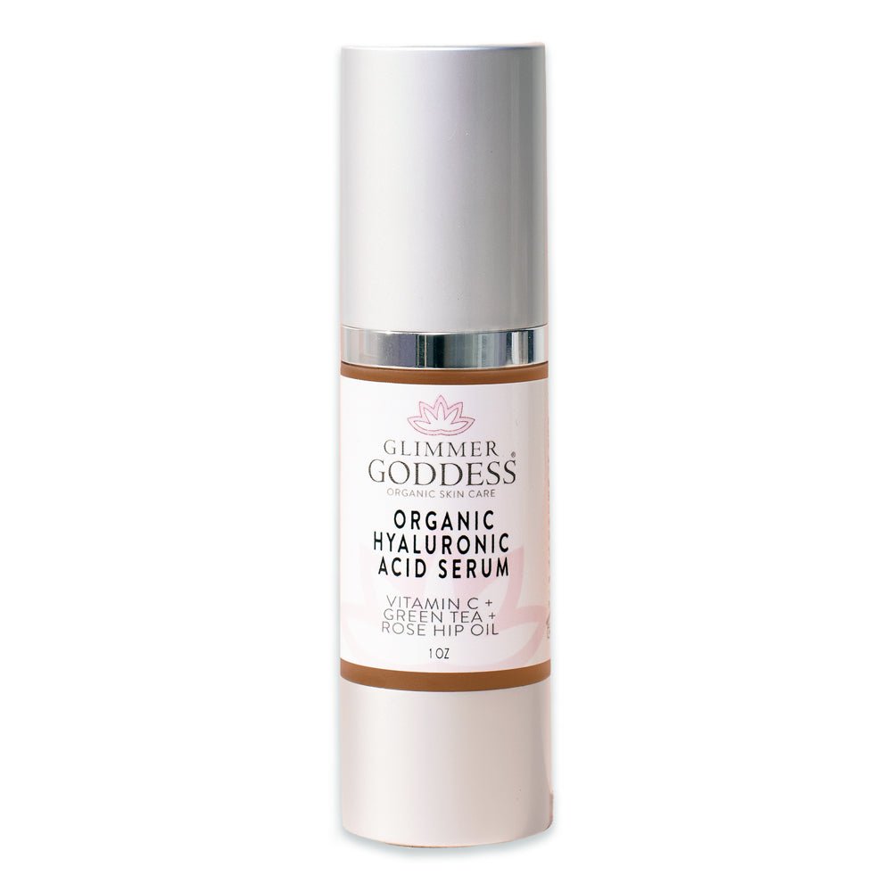 Glimmer Goddess Organic Hyaluronic Acid Serum | Vitamin C + Rosehip Oil | 1 oz