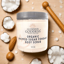 Заредете изображение във визуализатора на галерията – Organic Whipped Sugar Body Scrub 10 oz – Crepey Skin Treatment &amp; Exfoliator
