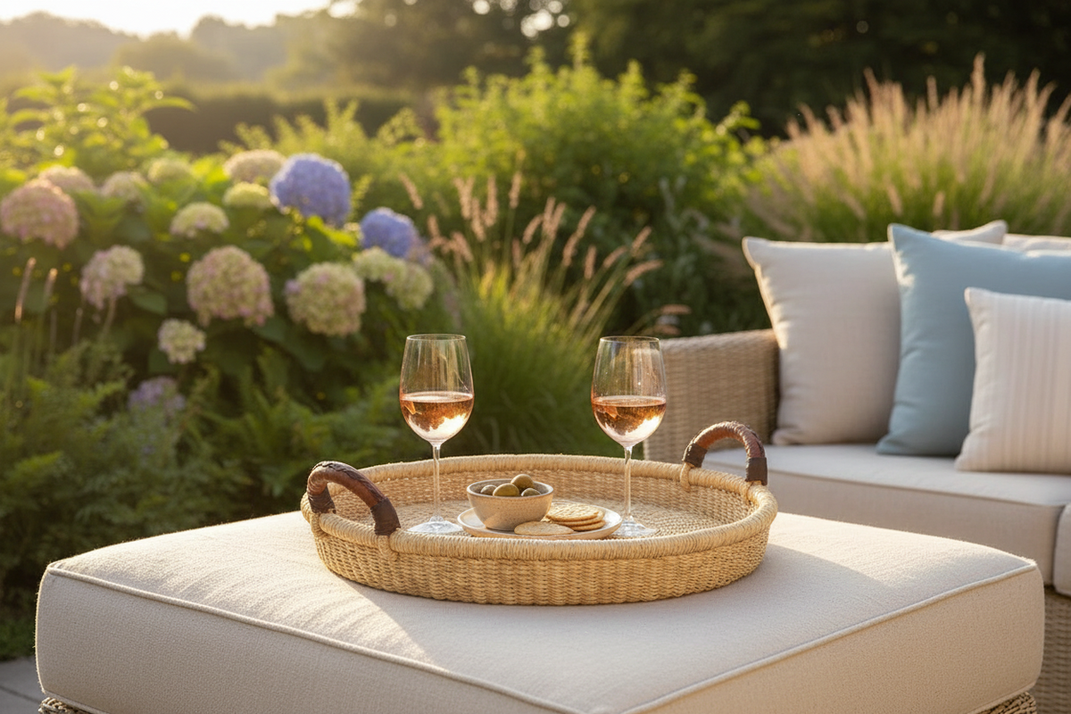 The Montgomery Tray | Handwoven Straw | Leather Handles | Wall Art | Sonder & Holliday