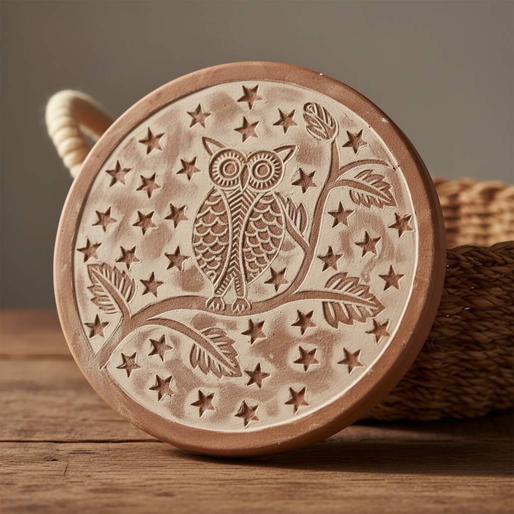 Terracotta Bread Warmer & Seagrass Basket | Owl Round | KORISSA