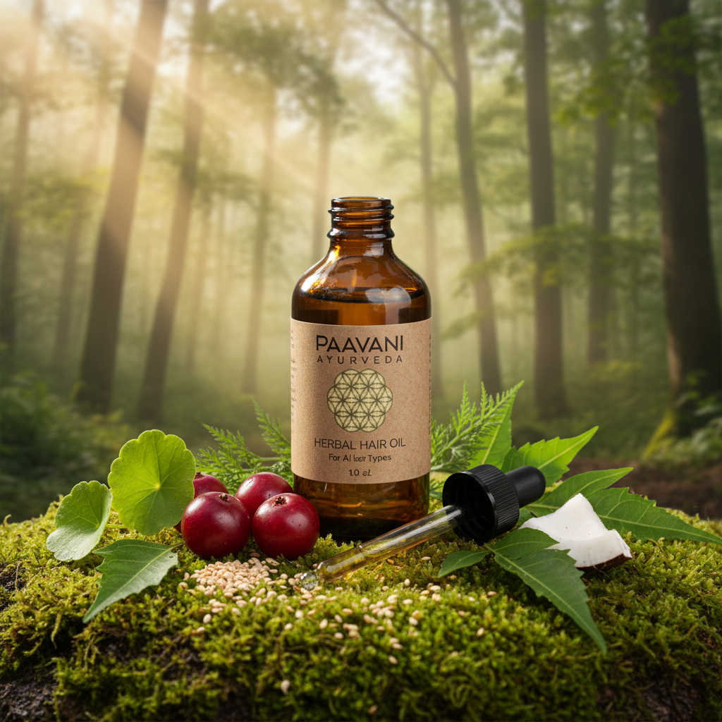PAAVANI Ayurveda Herbal Hair Oil | Ayurvedic Scalp & Hair Treatment