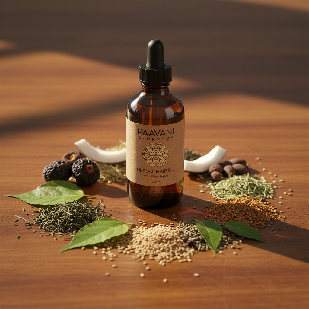 PAAVANI Ayurveda Herbal Hair Oil | Ayurvedic Scalp & Hair Treatment