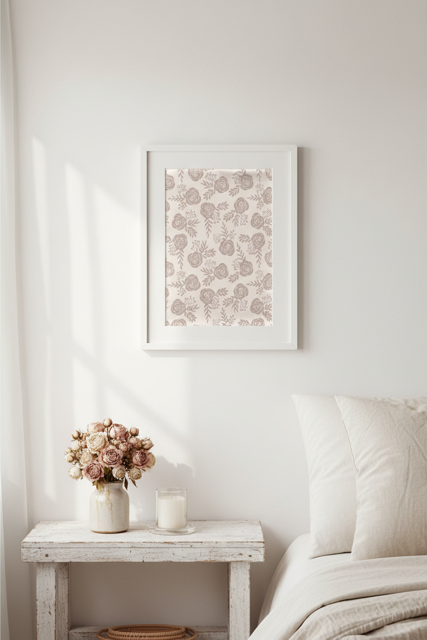 Pastel Rose Tea Towel | 18” × 30” | Cotton Twill | Lauren Ullrich Art