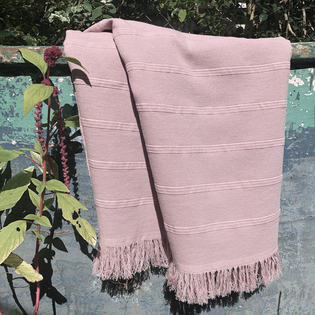 Aegean Turkish Towel | Blush Pink | Cotton Fouta with Fringe | KORISSA