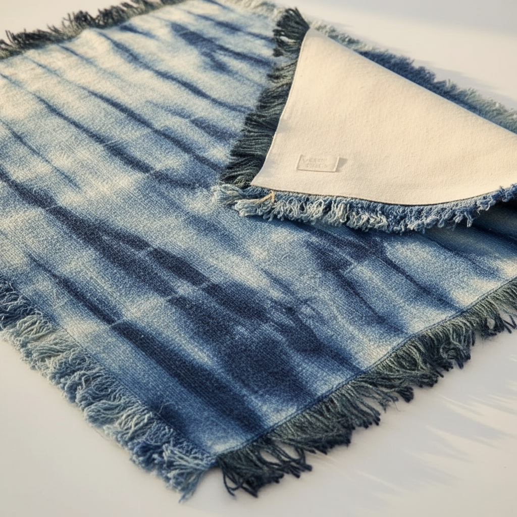 Shibori Tie-Dye Cotton Placemat | Indigo Blue | Set of 4 | KORISSA