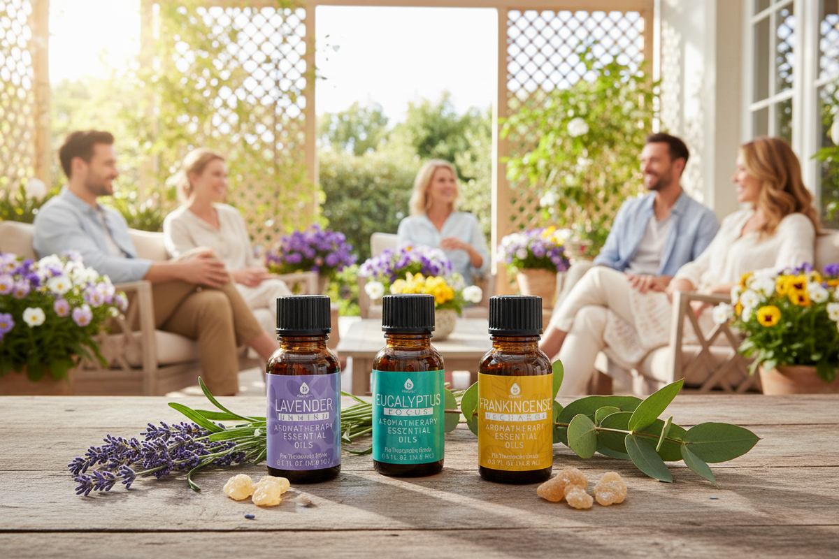 Pursonic 3-Pack Aromatherapy Essential Oils | Lavender, Eucalyptus & Frankincense