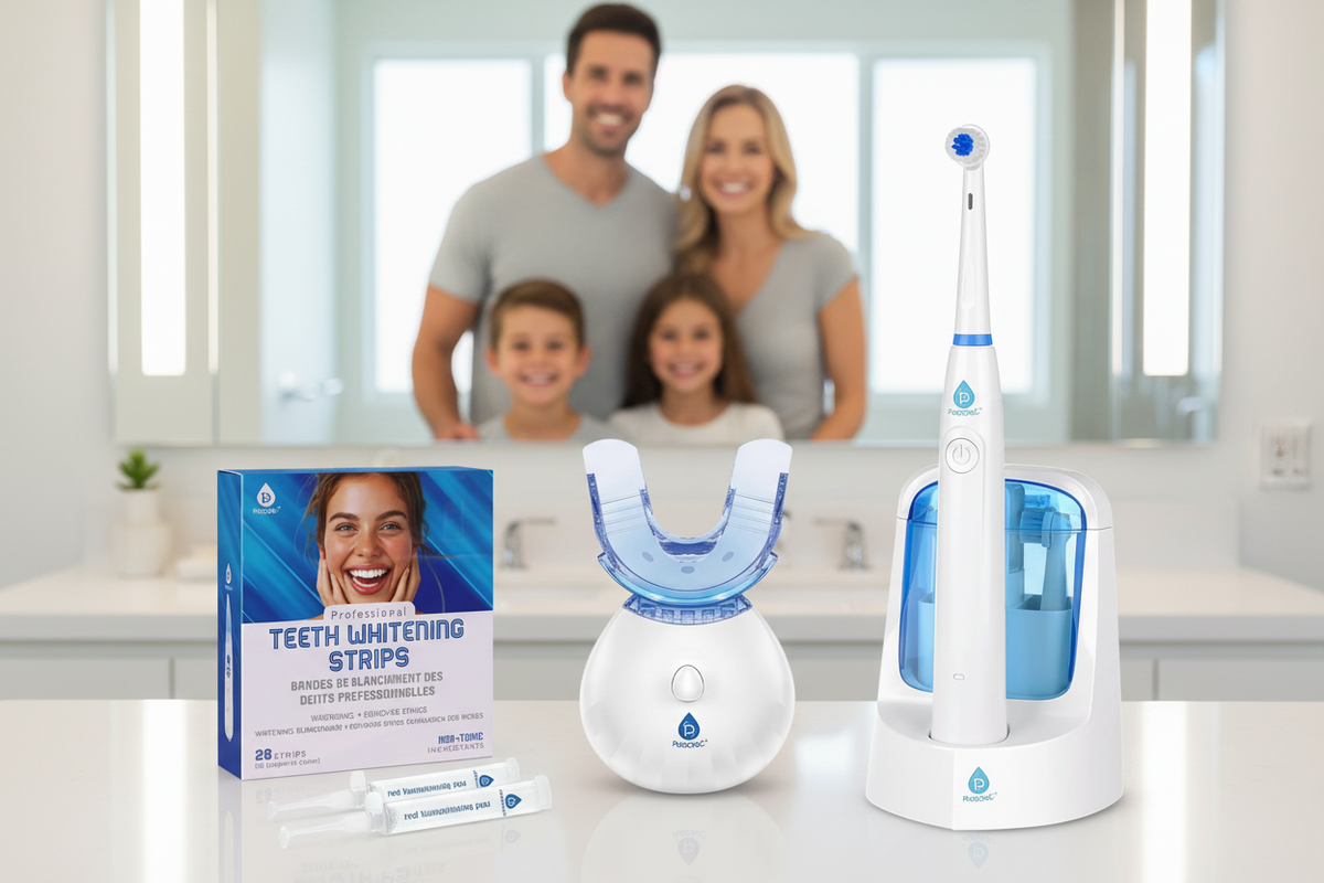 Pursonic Advanced Smile Care Bundle | LED Whitening Kit + Strips + Electric Toothbrush