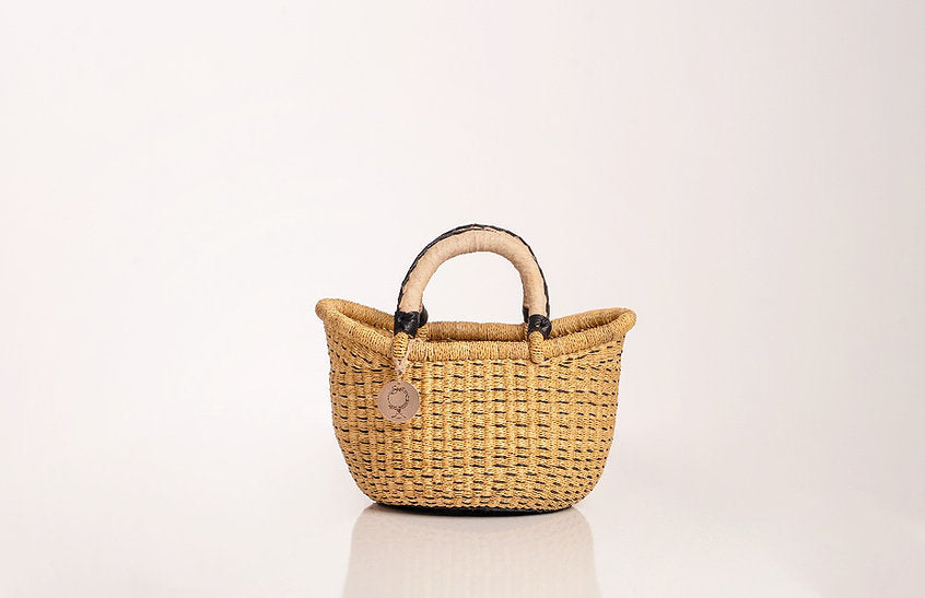 The Petite Victoria Basket Bag | Handwoven Straw | Goatskin Handles | Sonder & Holliday