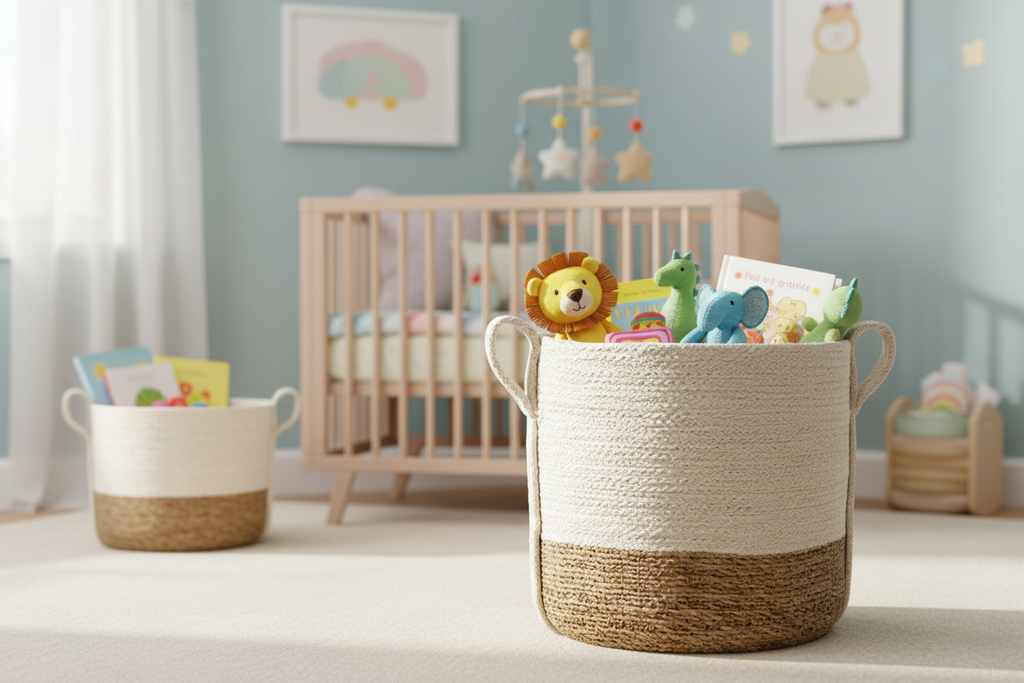 Savar Storage Basket with Side Handles | Jute & Seagrass | KORISSA