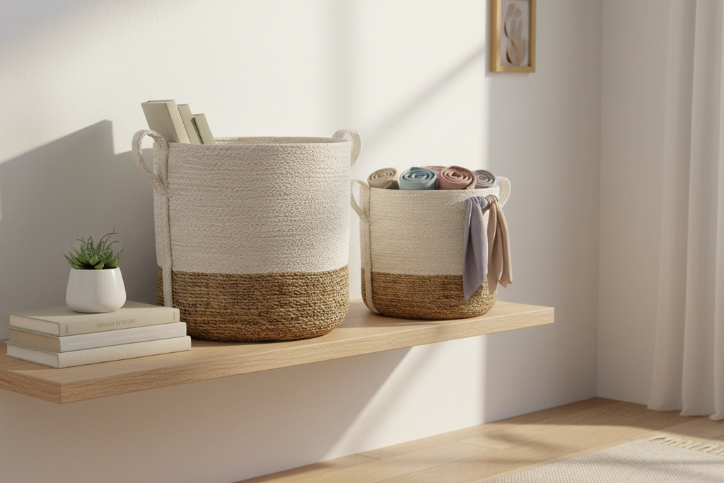 Savar Storage Basket with Side Handles | Jute & Seagrass | KORISSA