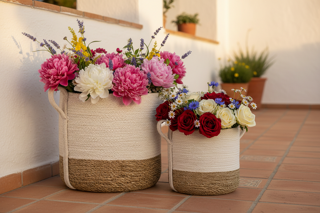 Savar Storage Basket with Side Handles | Jute & Seagrass | KORISSA