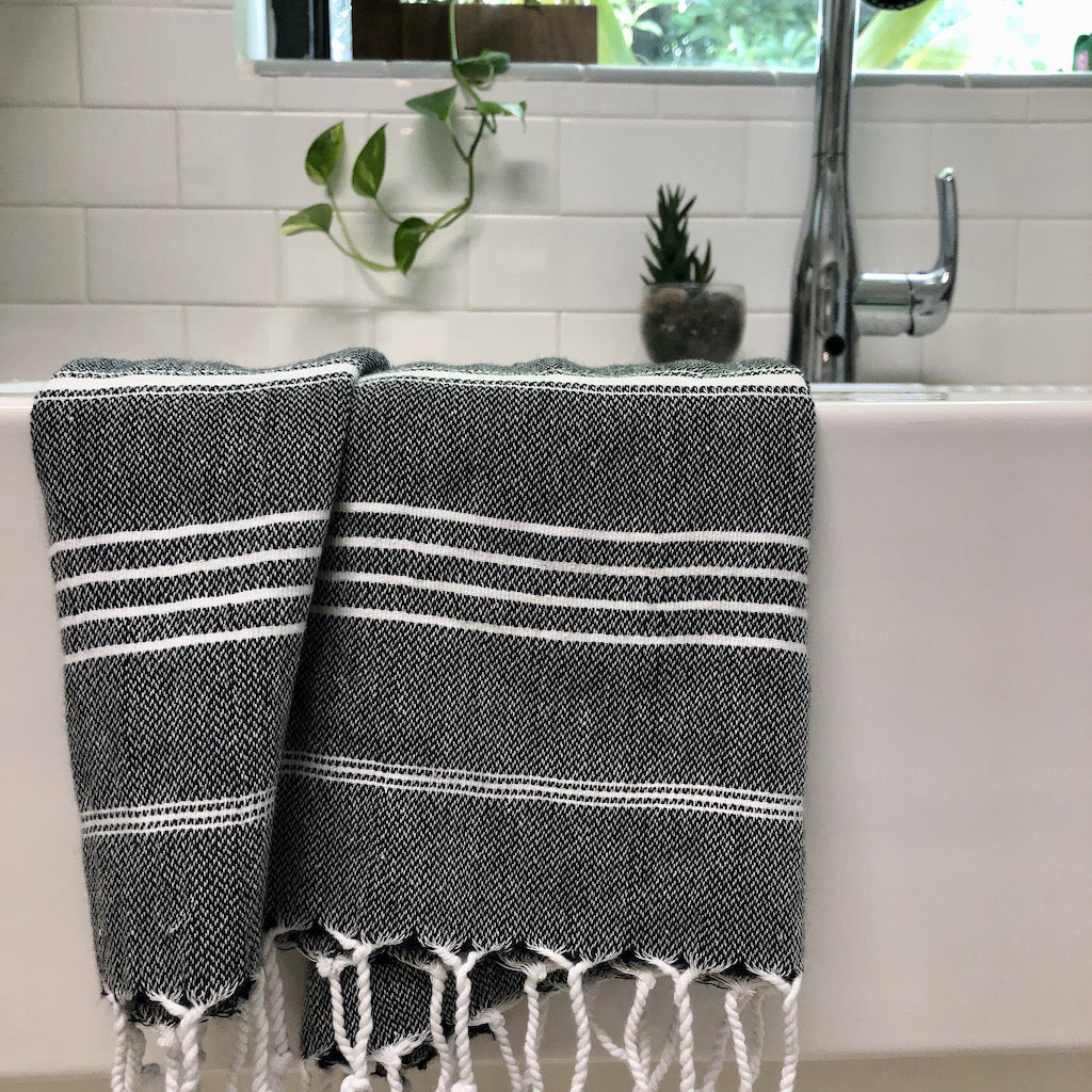 Classic Turkish Hand Towel | 36” × 22” | 100% Turkish Cotton | SLATE + SALT