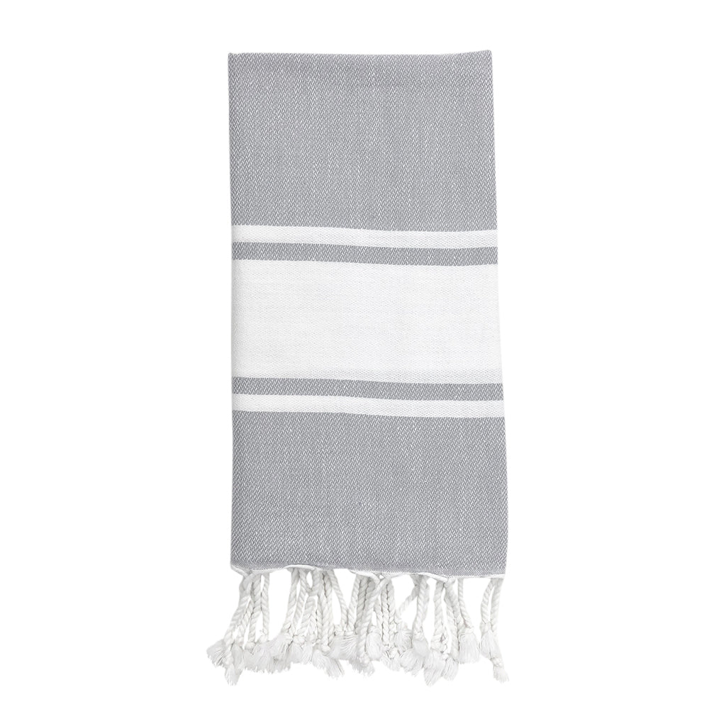 Essential Stripe Turkish Hand Towel | 43” × 22” | 100% Turkish Cotton | SLATE + SALT