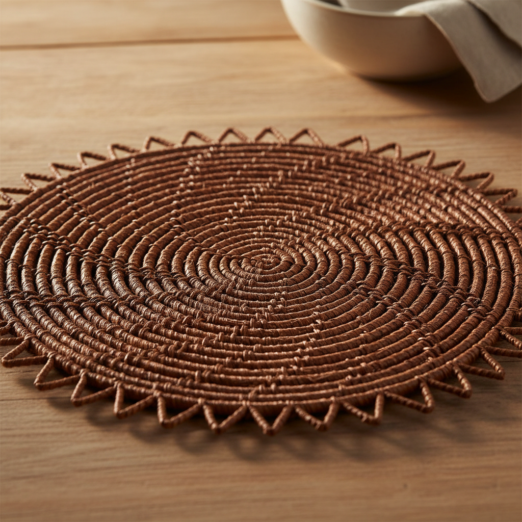 Surya Palm Fiber Placemat | Brown | Set of 2 | KORISSA