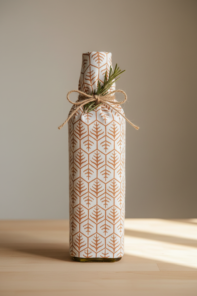 Hand Screen Printed Tea Towel | Geometric Leaf | KORISSA