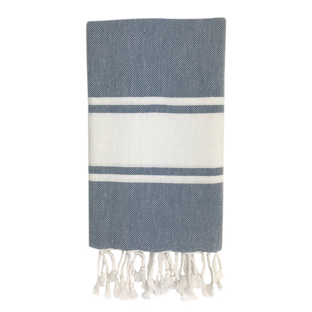 Essential Stripe Turkish Hand Towel | 43” × 22” | 100% Turkish Cotton | SLATE + SALT