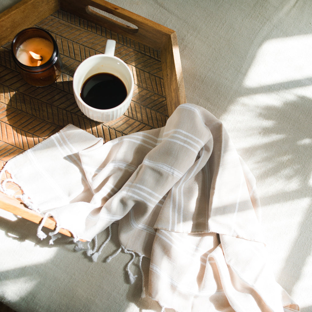 Classic Turkish Hand Towel | 36” × 22” | 100% Turkish Cotton | SLATE + SALT