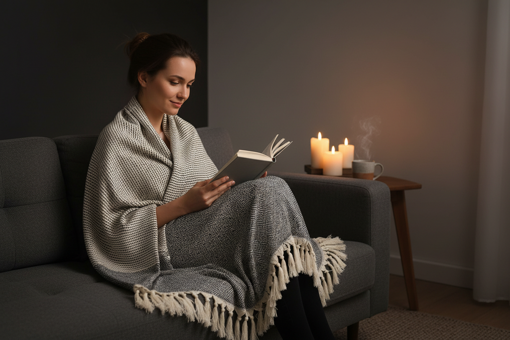Diamond Stripe Turkish Throw | 88” × 69” | 100% Turkish Cotton | SLATE + SALT