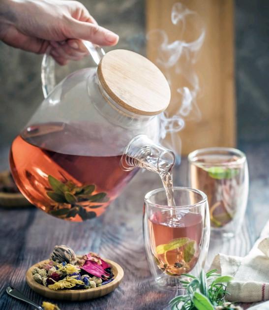 Borosilicate Glass Teapot | 54 oz | Bamboo Lid | Wilmax | Amber, Smoky Grey or Clear