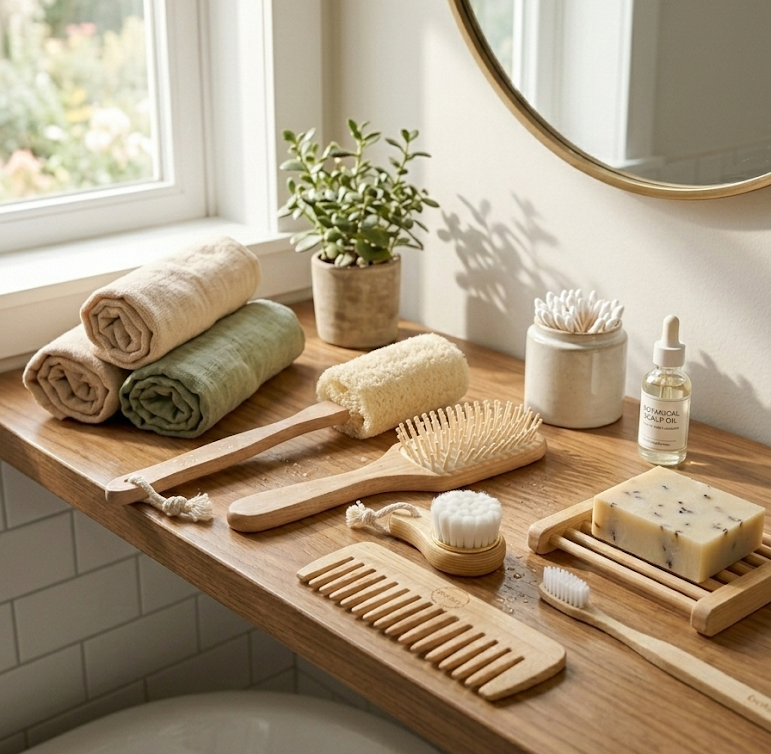Zero-Waste Bath Accessories Bundle | 7-Piece Bamboo Eco Spa Set