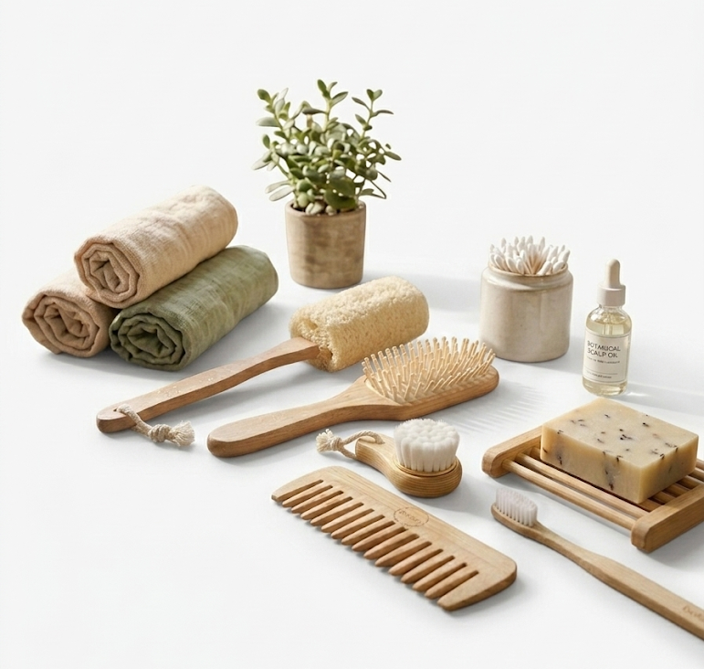 Zero-Waste Bath Accessories Bundle | 7-Piece Bamboo Eco Spa Set